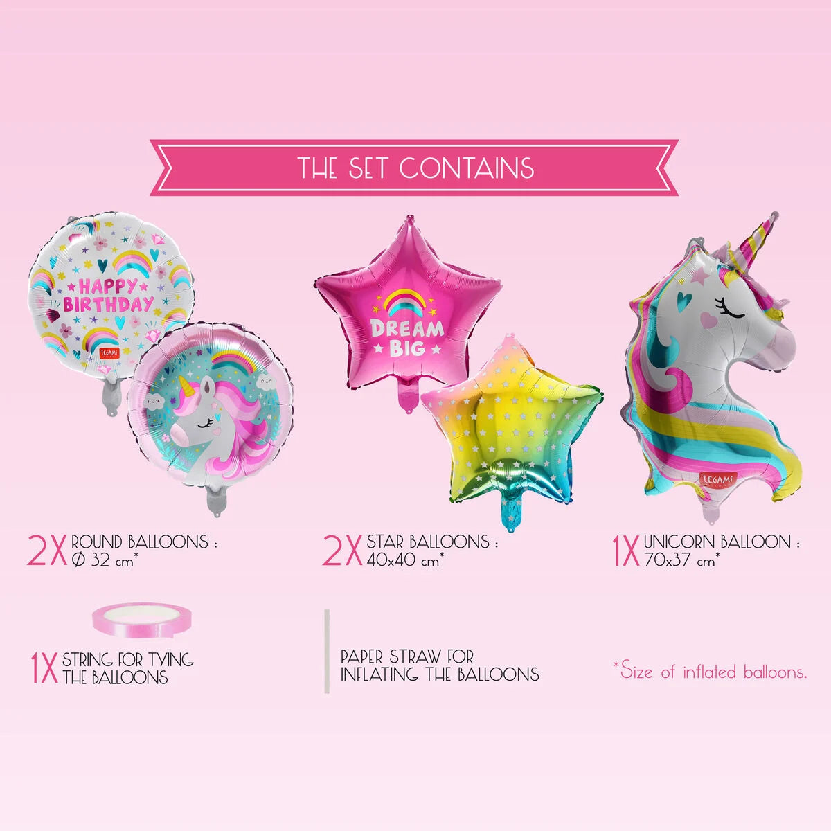 Set di 5 Palloncini Per Festa di Compleanno - Let's Party!