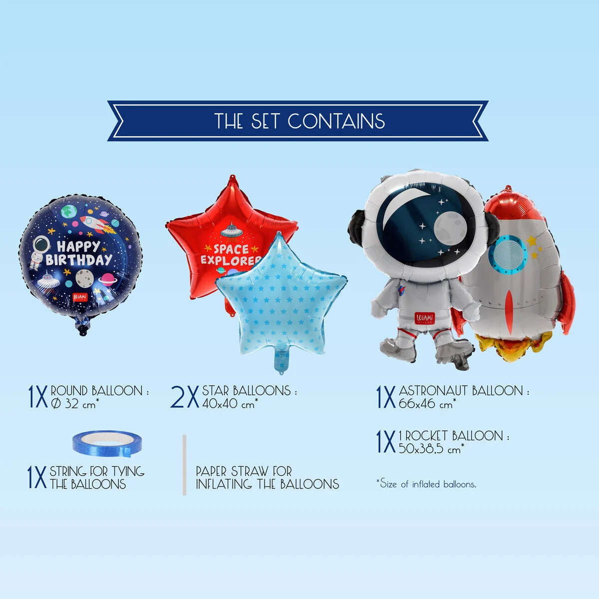 Set di 5 Palloncini Per Festa di Compleanno - Let's Party!