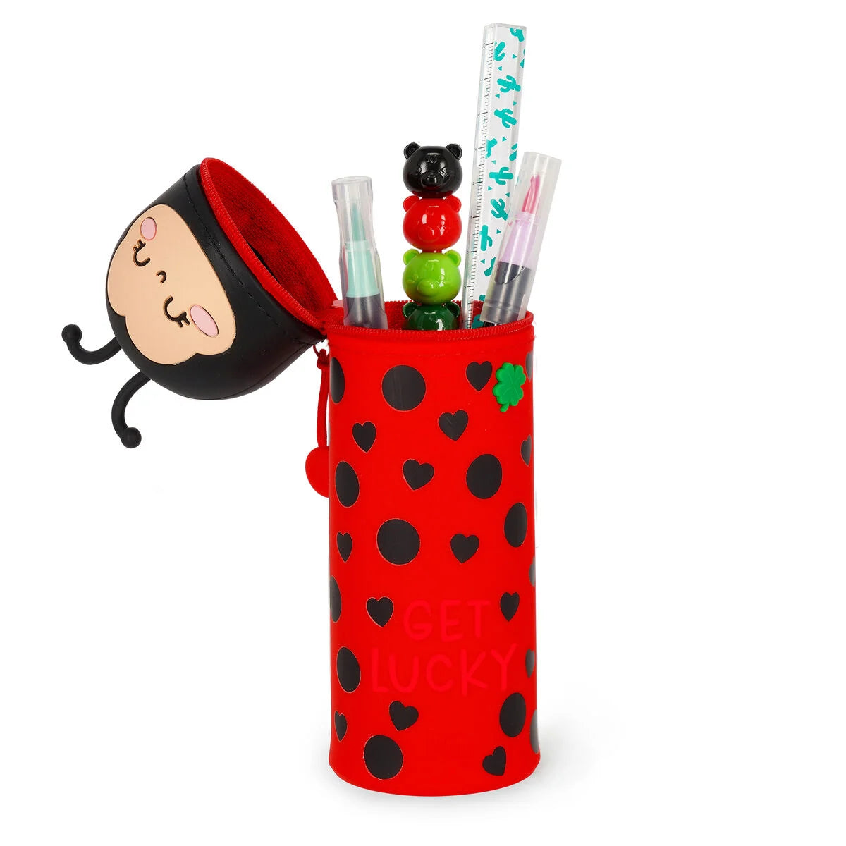 Astuccio 2-in-1 in Silicone Ladybug "Get Lucky"