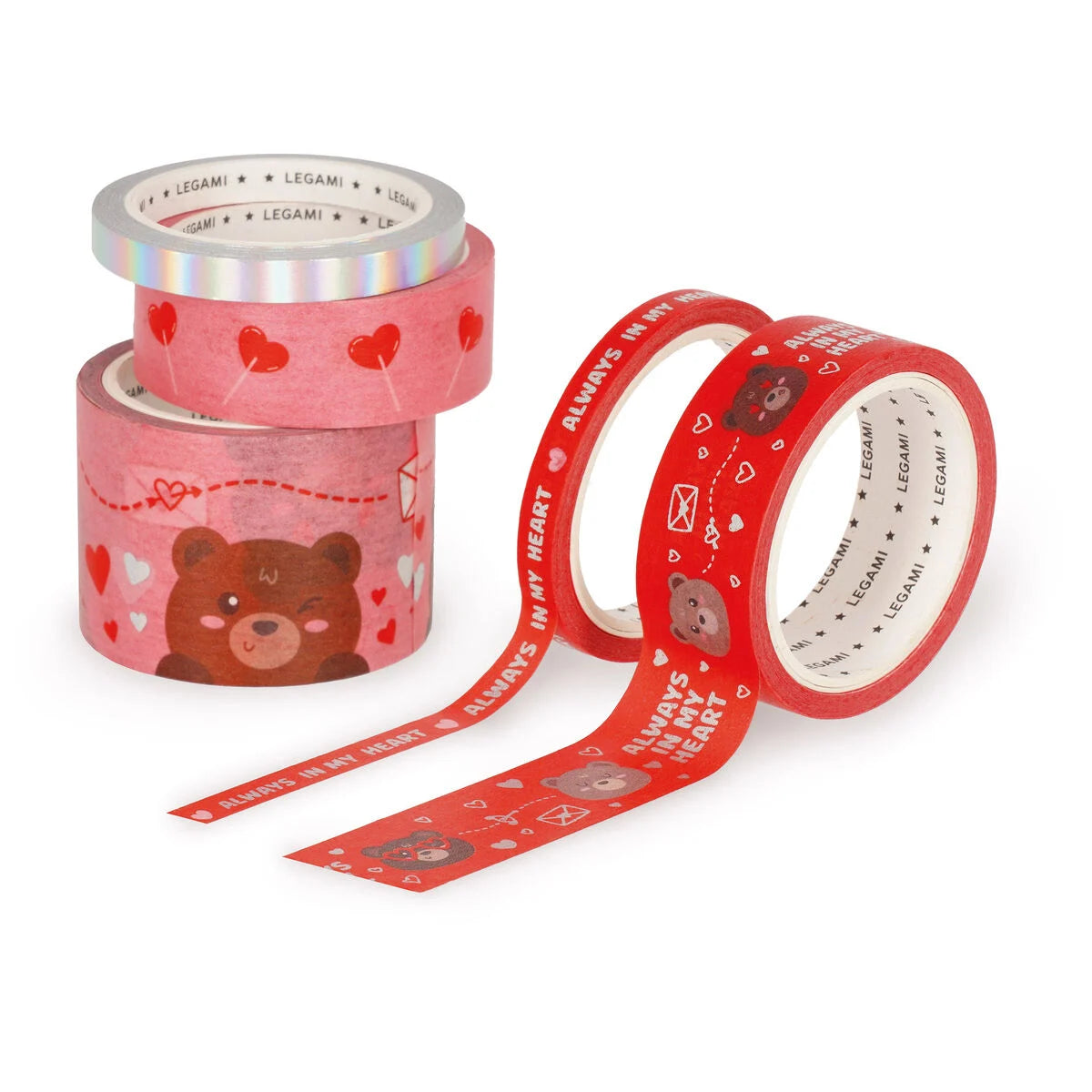Set di 5 Nastri Adesivi Decorativi di Carta - Tape By Tape