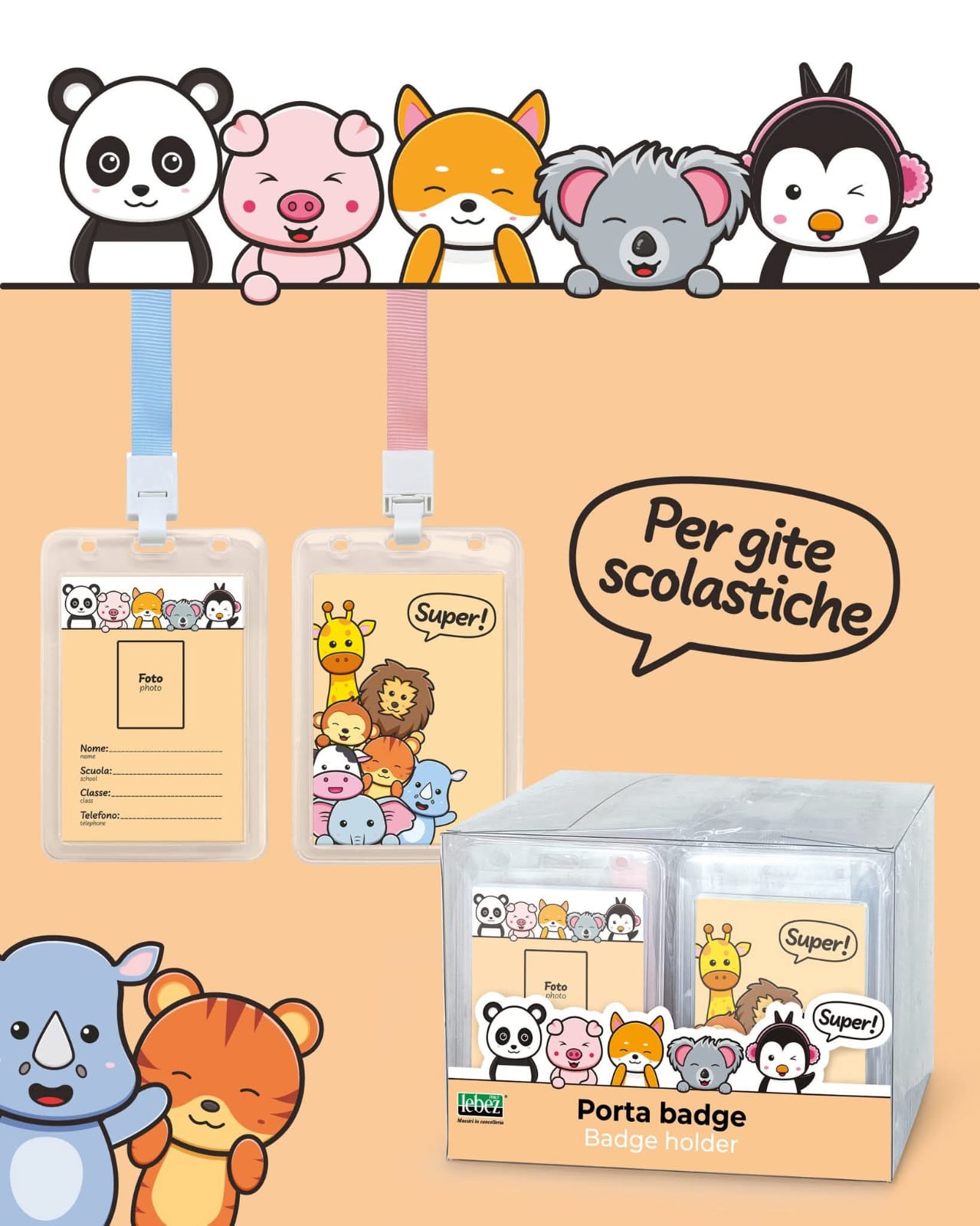 Porta Badge con cordino