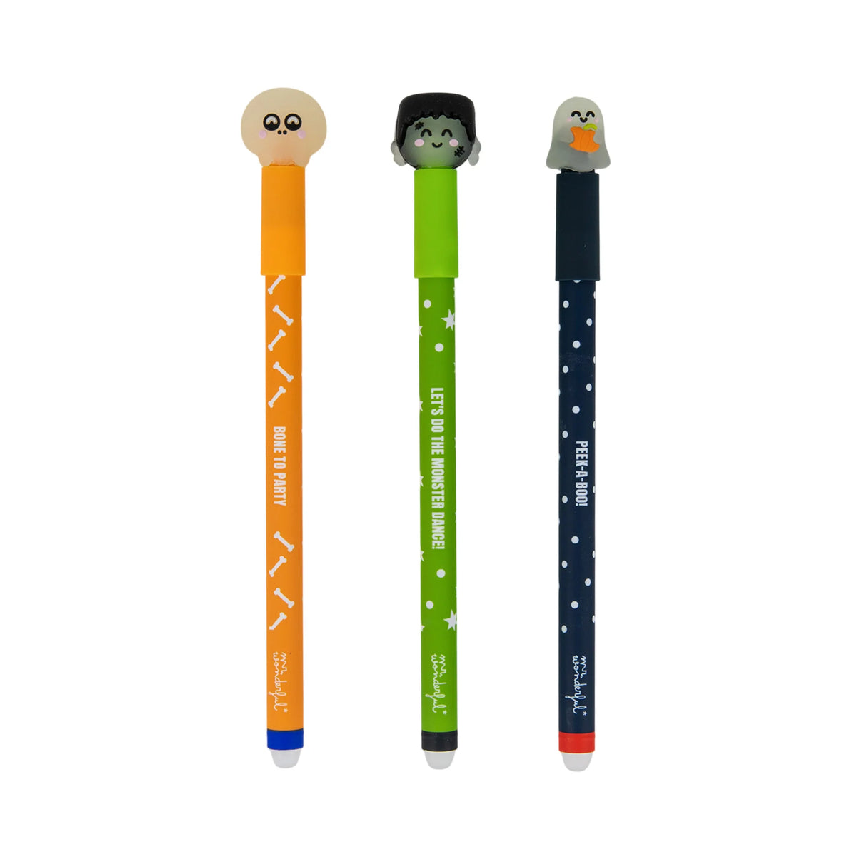 Set di 3 penne cancellabili Bo-Bo - Glow in the dark